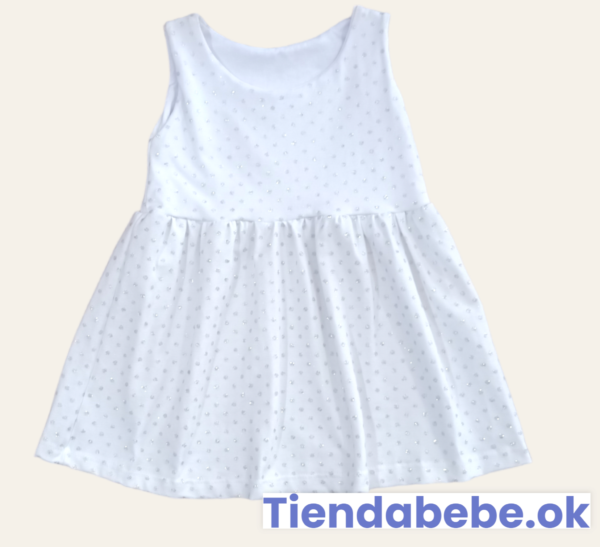 Vestido blanco con detalles dorados ( hasta 4 años)