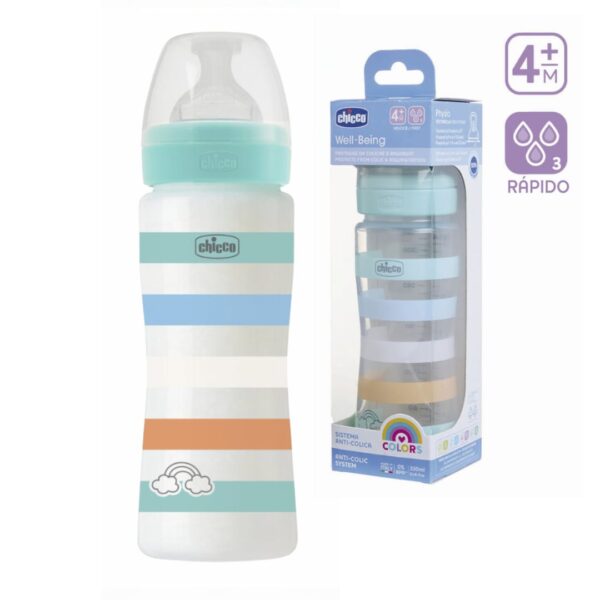 mamadera well being 330ml verde