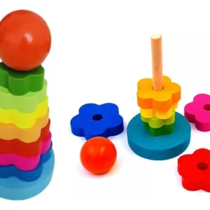 Torre Apilable Montessori De Madera Cubeta Toys