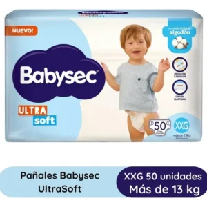 Pañales Babysec Ultra Sec XXG 50u | Absorción y Comodidad para Bebés