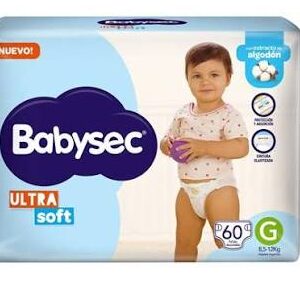 Pañales Babysec Ultra Sec G 60u | Absorción y Comodidad para Bebés