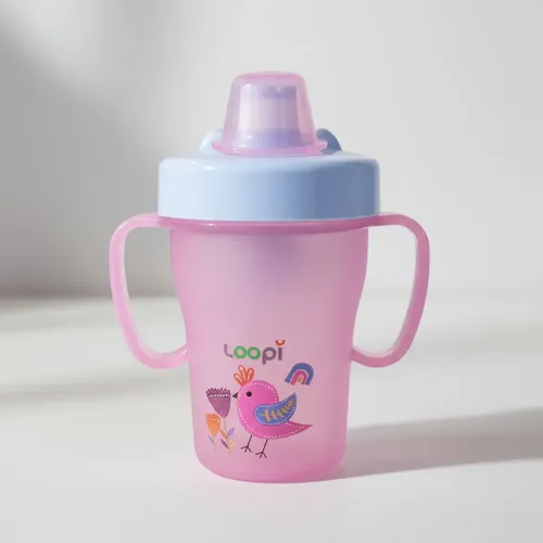 Vaso Loopi Pico Duro Y Asas 200ml +6m (Rosa, Celeste o Verde Agua)